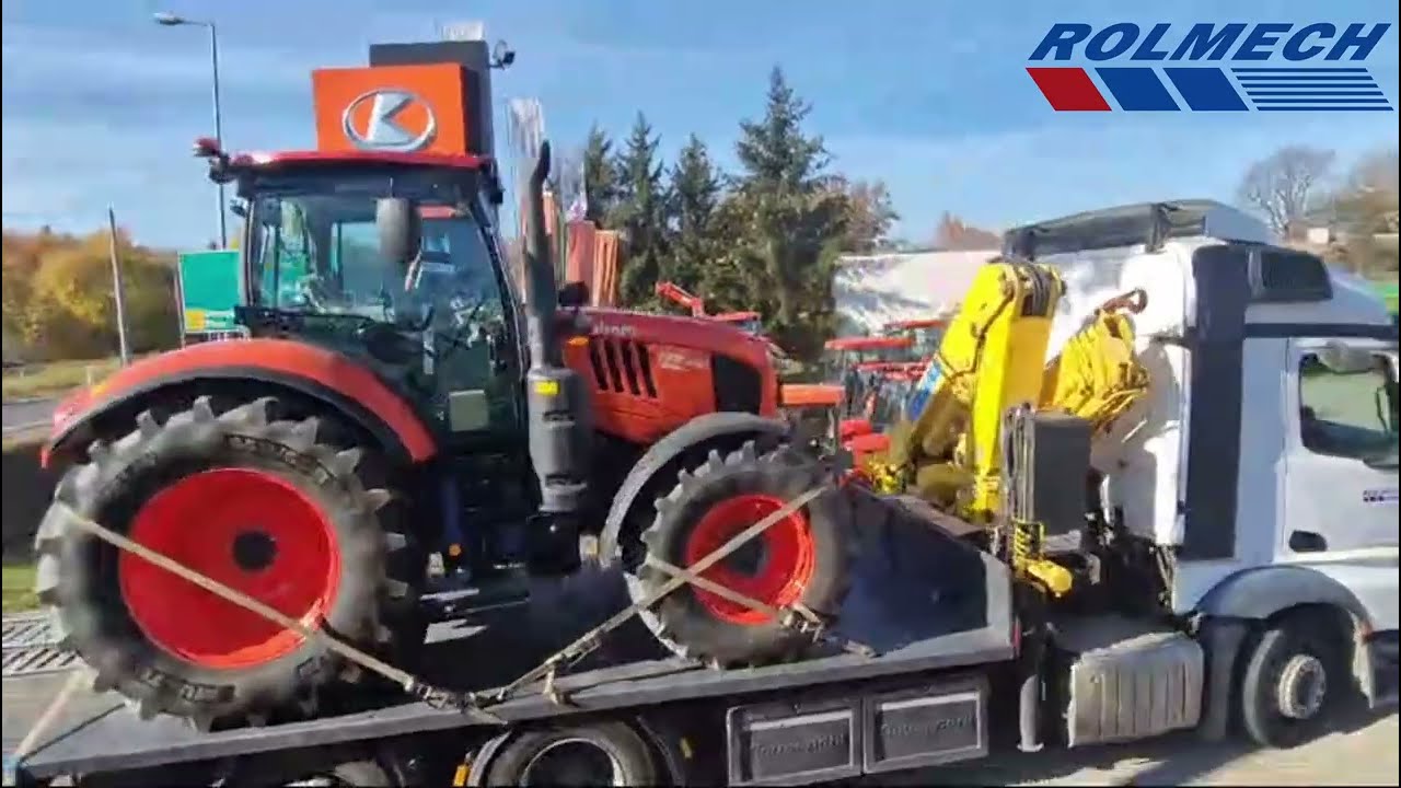 Dostawa i rozładunek ciągnika Kubota M7-153 pod zamówienie klienta ROLMECH