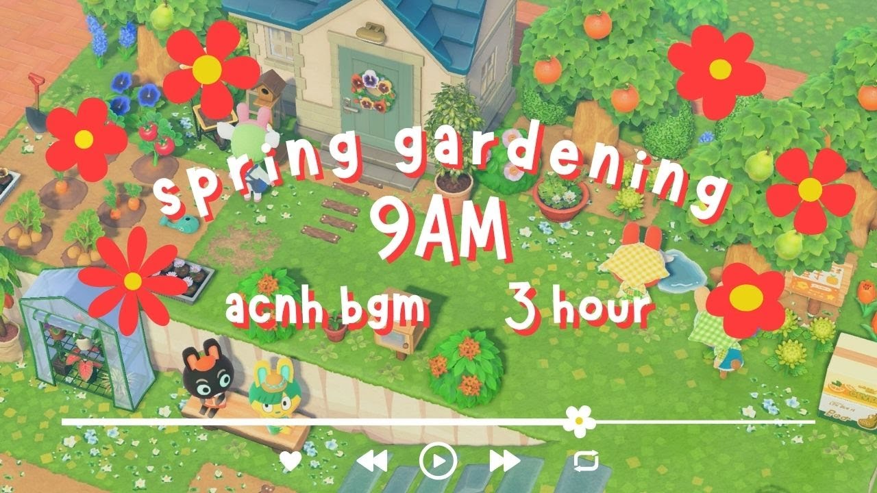 🌸 spring gardening in animal crossing 🌱 | study & focus music | ACNH BGM 🎧 3 hour