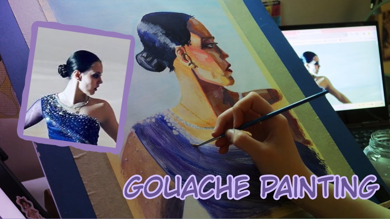 Gouache portrait painting (chat and paint)