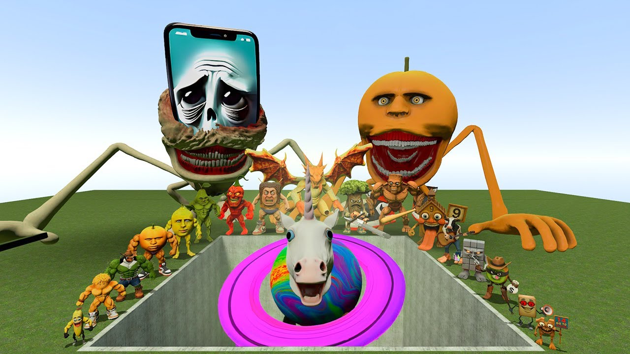 Italian AI Brainrot Memes vs Il Magic Unicornanus Bosses in Giant Pit – Gmod Chaos