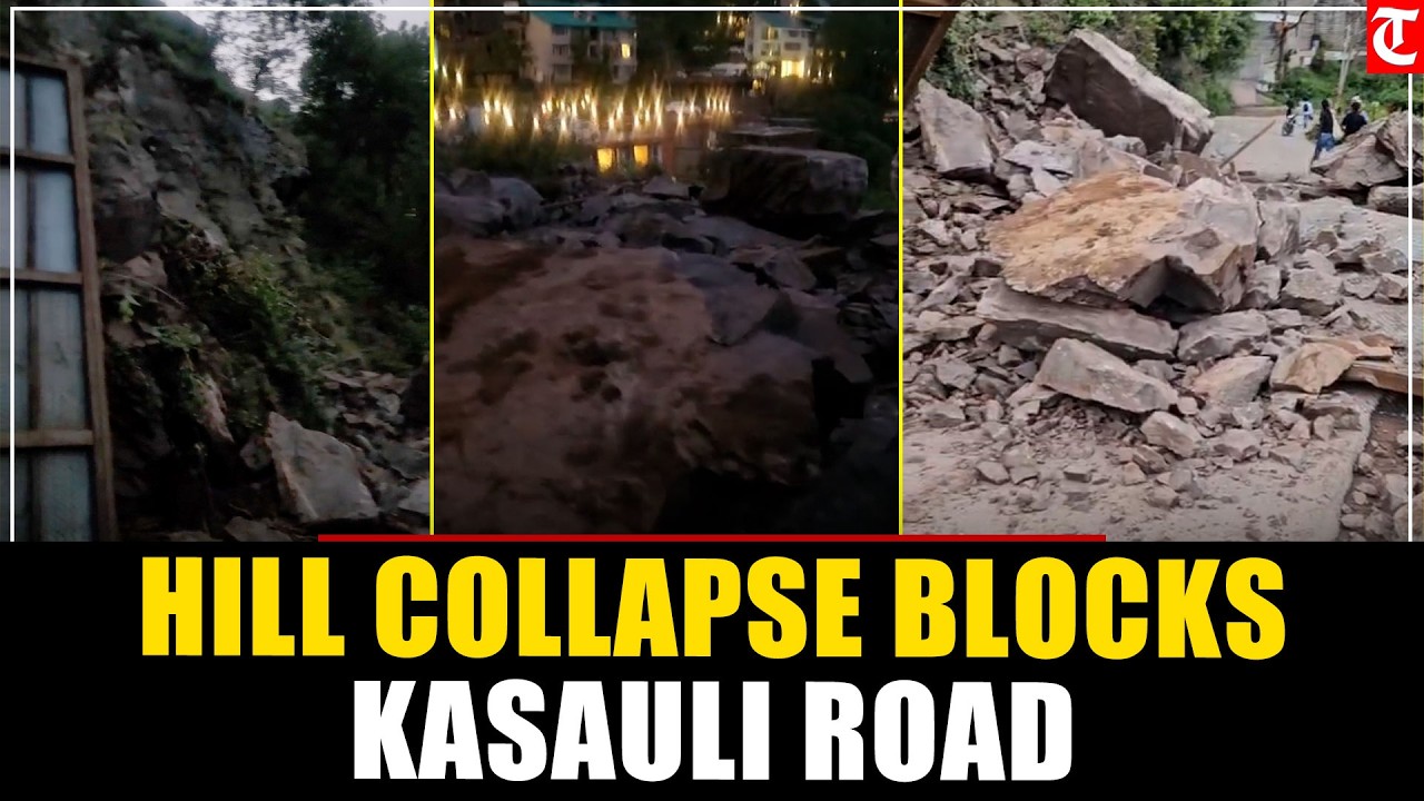 Hill Collapse Blocks Kasauli Road for Hours After Illegal Slope Cutting, Tourists Stranded
