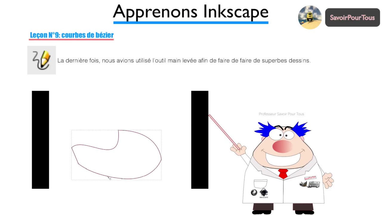Inkscape tuto français - Gestion des courbes de Béziers (Episode 09)