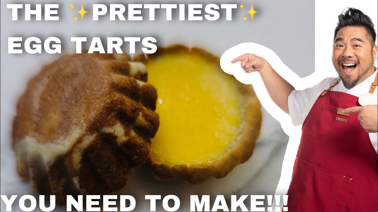HK Style Egg Tarts with a Marbled Chocolate Crust