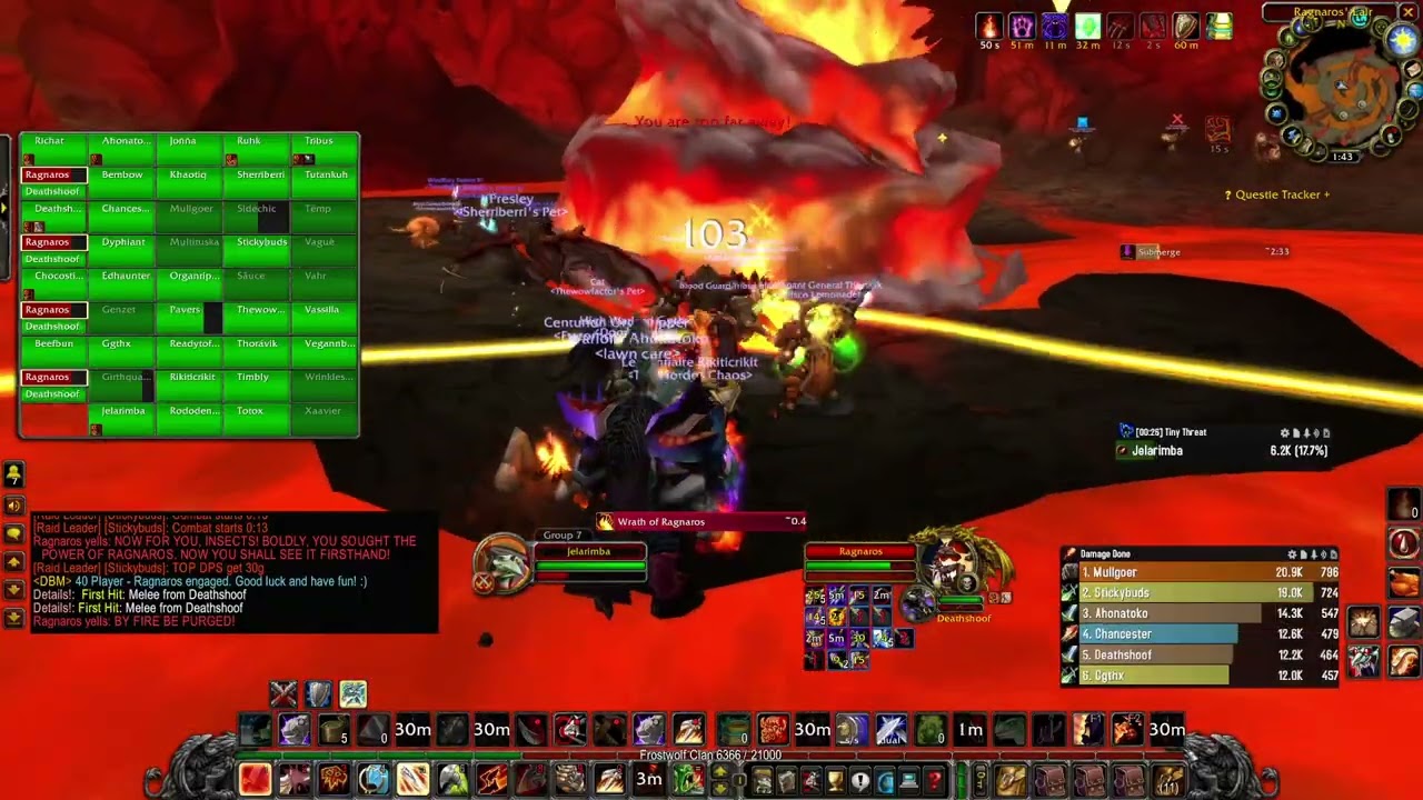 Warrior Molten Core Ragnaros