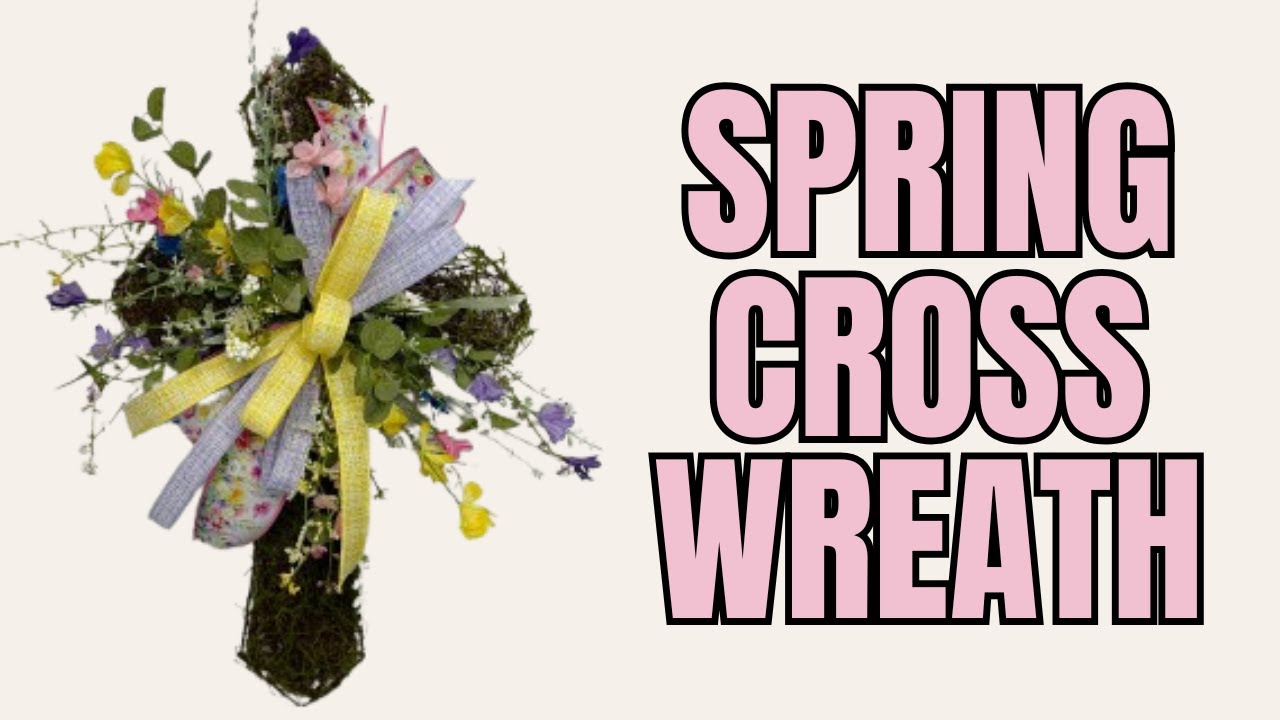 Весенний венок из виноградной лозы в виде креста к Пасхе