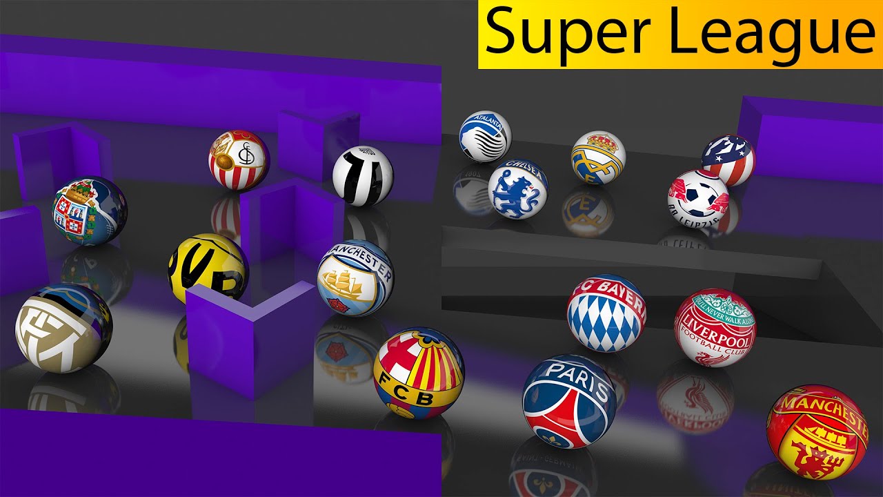 Football Clubs Marble Race 3D Super League | 16 best clubs