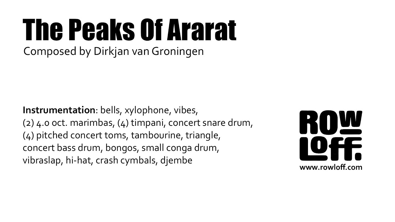 The Peaks Of Ararat | Percussion Ensemble Sheet Music | Comp. Dirkjan van Groningen