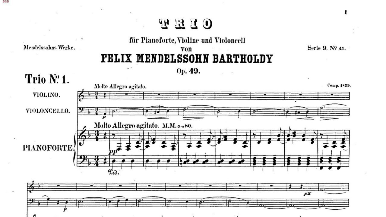 Mendelssohn: Piano Trio No. 1—Score Video
