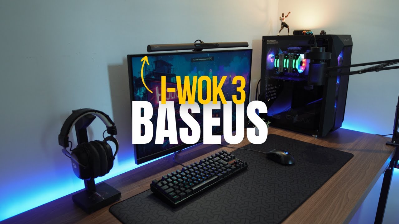 NOVA LUMINÁRIA BASEUS I-WOK 3 (UNBOXING ) CONTROLES TOUCH - FIXAÇÃO MAGNÉTICA - INCRÍVEL