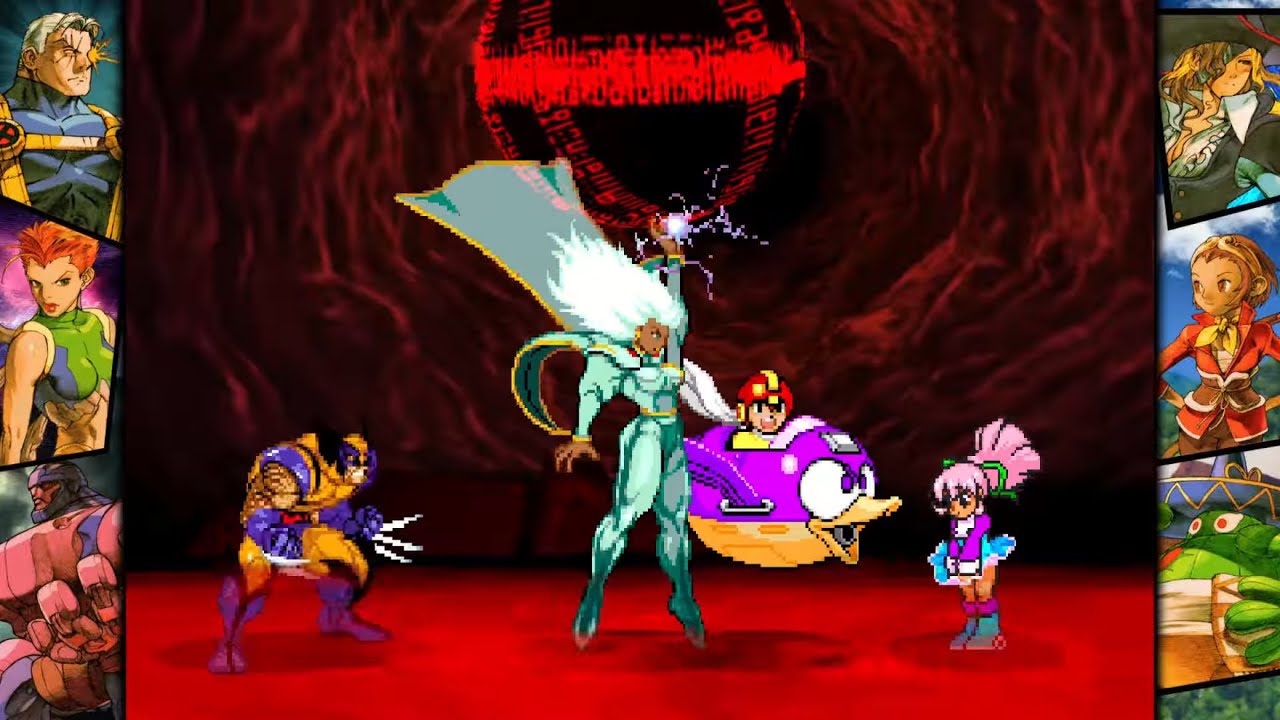 Marvel vs Capcom 2: Wolverine, Roll, and Storm arcade playthrough