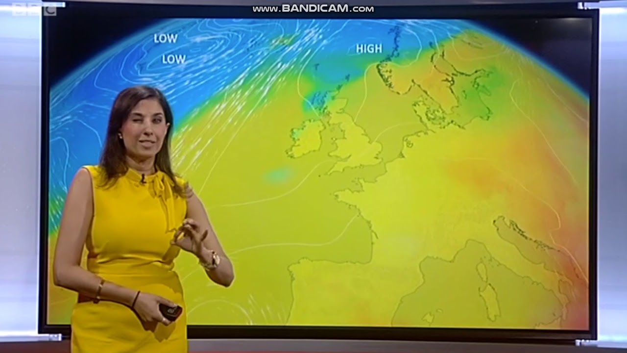 Shefali Oza BBC Midlands Today weather host, Yellow dress