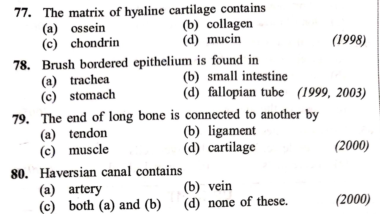 (20) Very important biology questions for NEET 2020 || Animal Tissue
