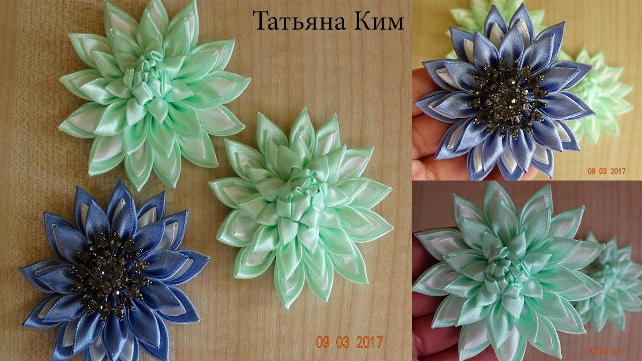 Лотос Канзаши/Интересный Лепесток Канзаши/Lotus kanzashi / Interesting petal kanzashi