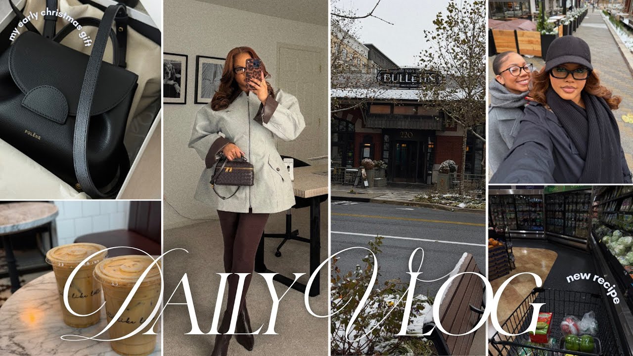 VLOG: Cozy DITL ❄️ Sewin Refresh, Our 1st Snow Day, Christmas Shopping, Cooking for Fam, etc.