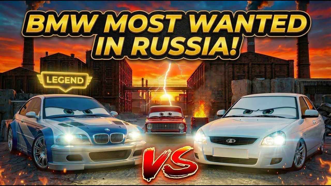 ЛЕГЕНДА MOST WANTED В РОССИИ! 🏎️ Битва на заводе: БМВ, Приора, Нива и Ауди! (AI Animation)