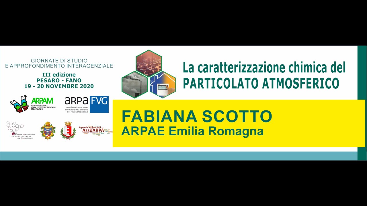 ARPAM - CARATTERIZZAZIONE CHIMICA PARTICOLATO ATMOSFERICO - FABIANA SCOTTO