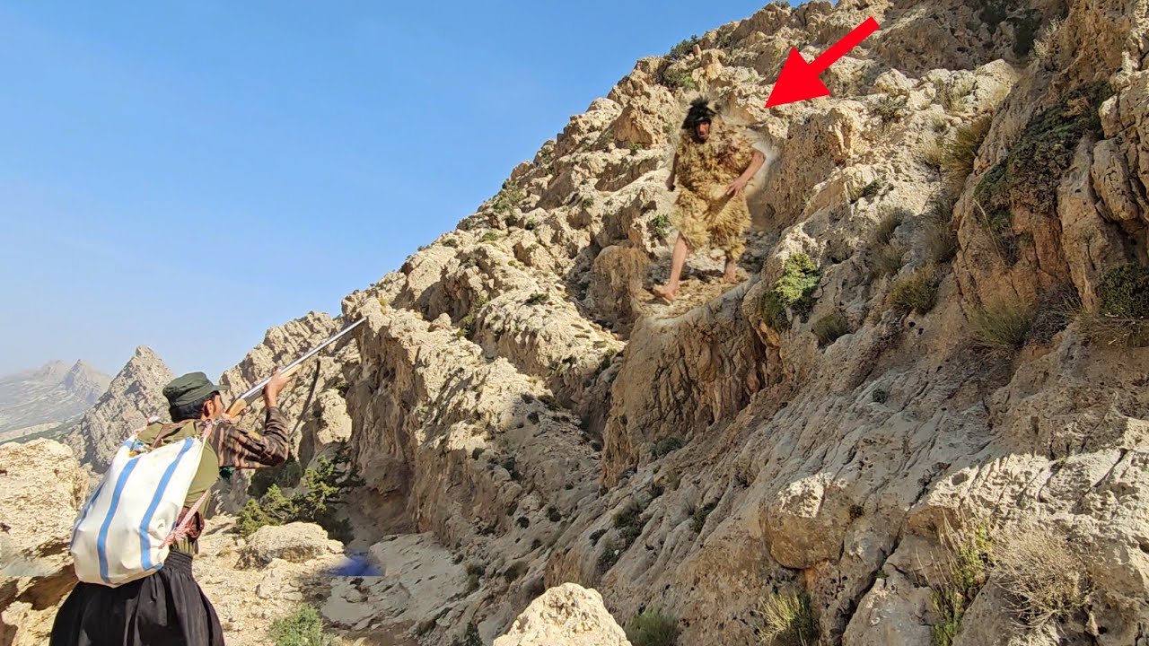 Giant wild man attacks Rajab and cameraman, blocking goats' path in dangerous mountain