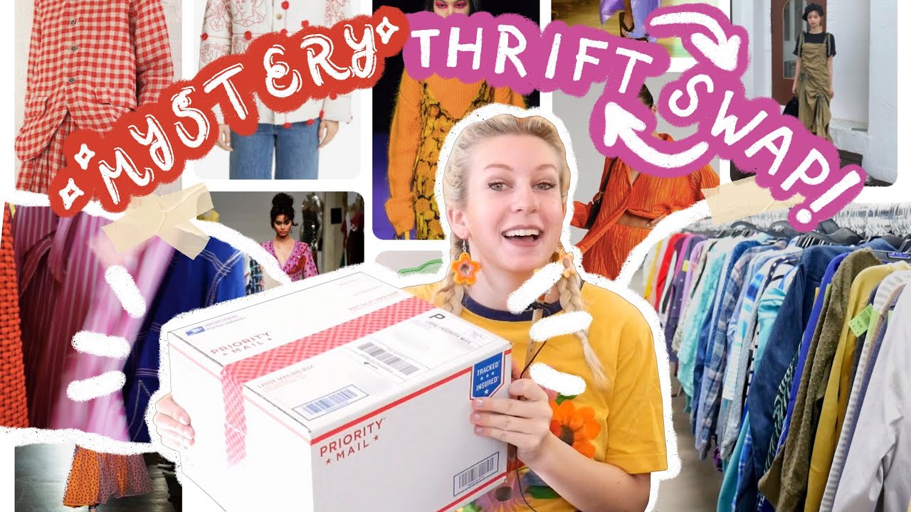 Mystery Thrift Swap Challenge!  ft. @Kathleen Illustrated😍  Thrift With Me + Try On Haul