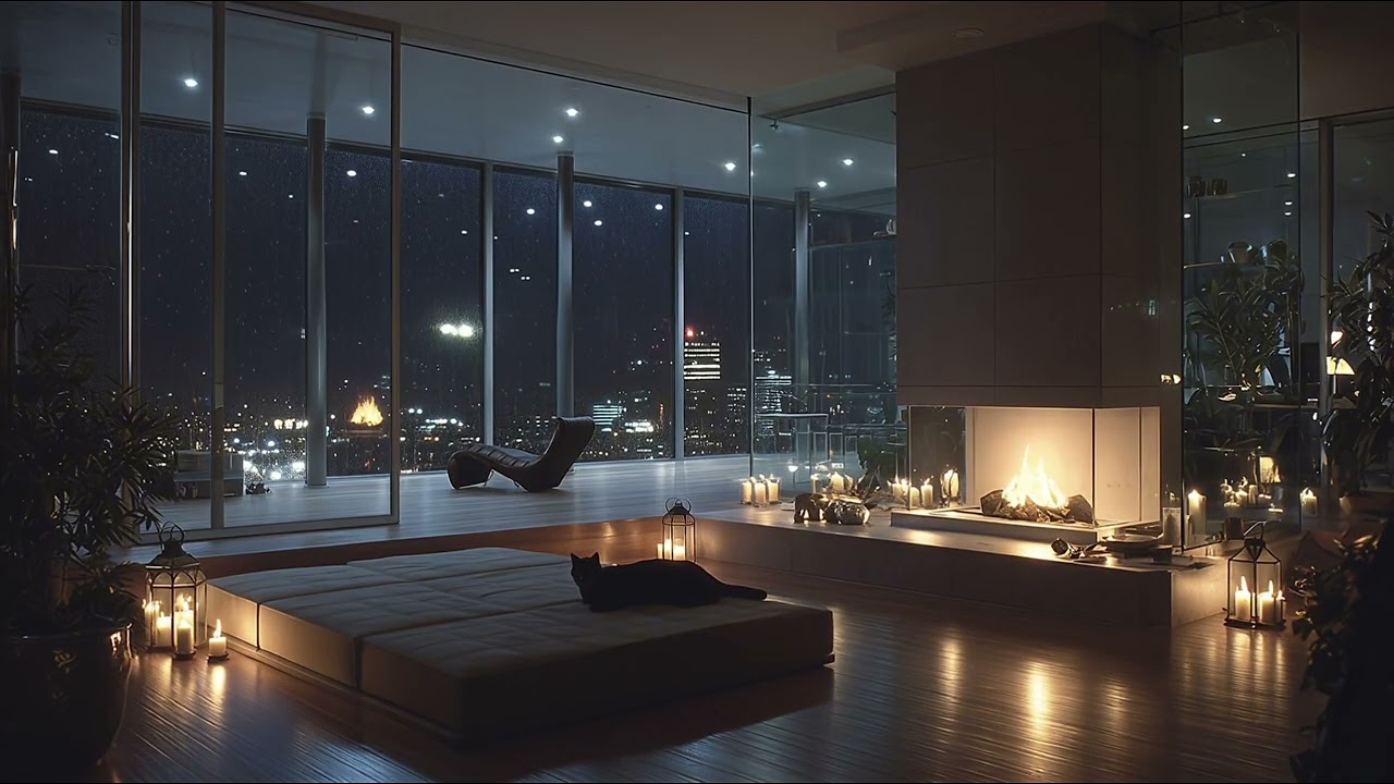 3 Hours of Gentle Rain 🌧️ Luxury High-Rise Night • Deep Sleep, Relaxation & Focus