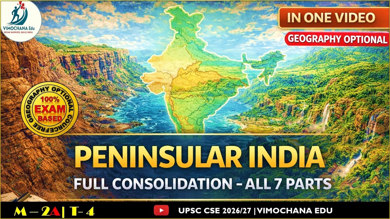 Peninsular India Complete | In One Video | #upsc Geography Optional | Vimochana edu