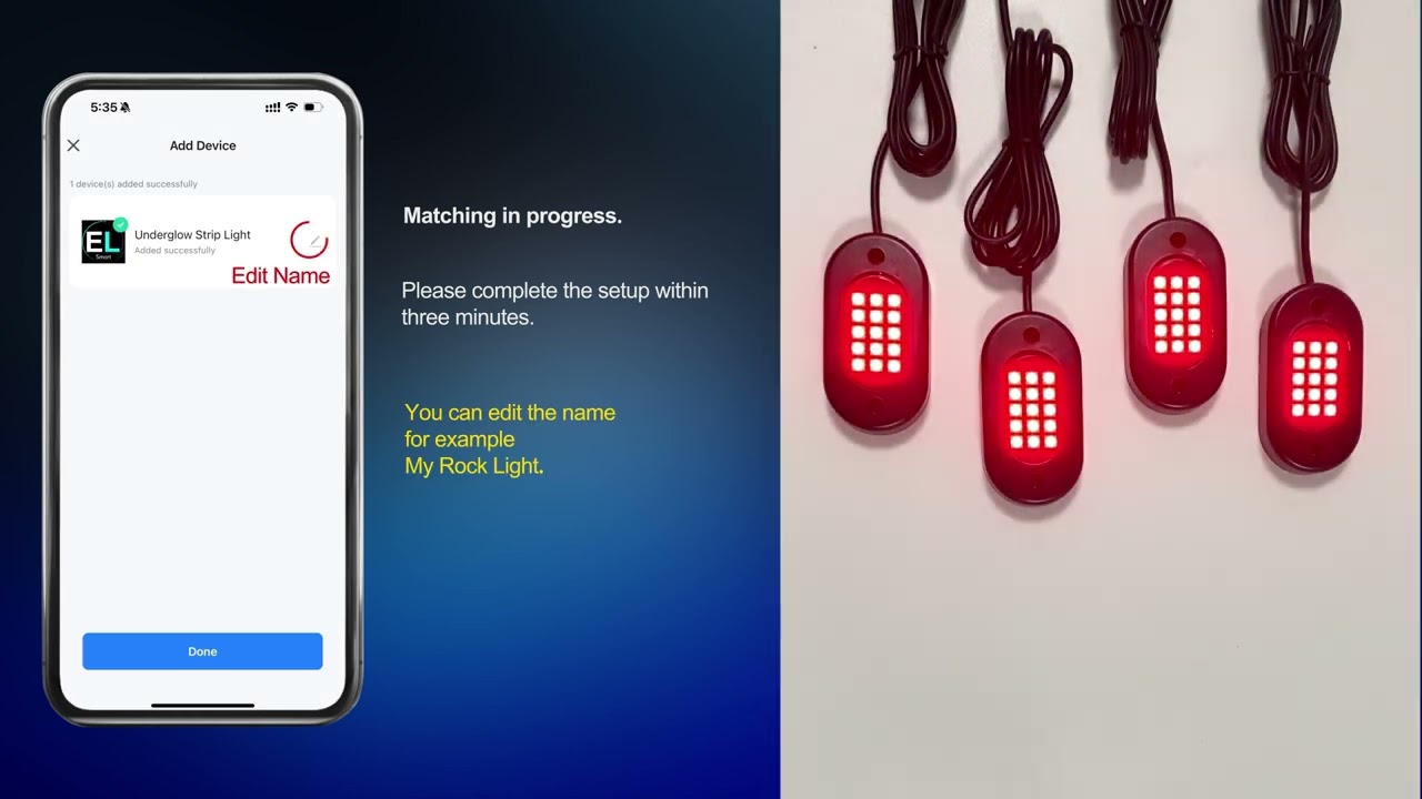 How to Pairing With APP - YiLaie Rock Lights for Trucks
