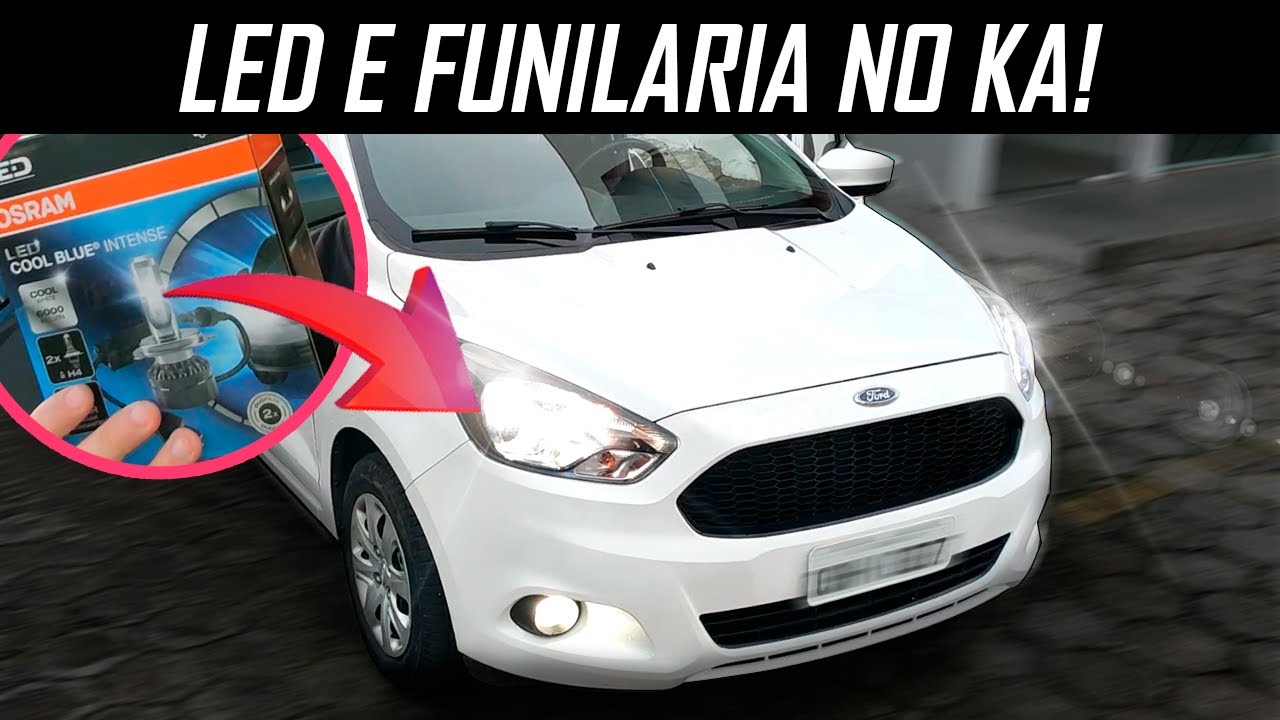 FARÓIS DE LED NO FORD KA! (OSRAM COOL BLUE INTENSE)