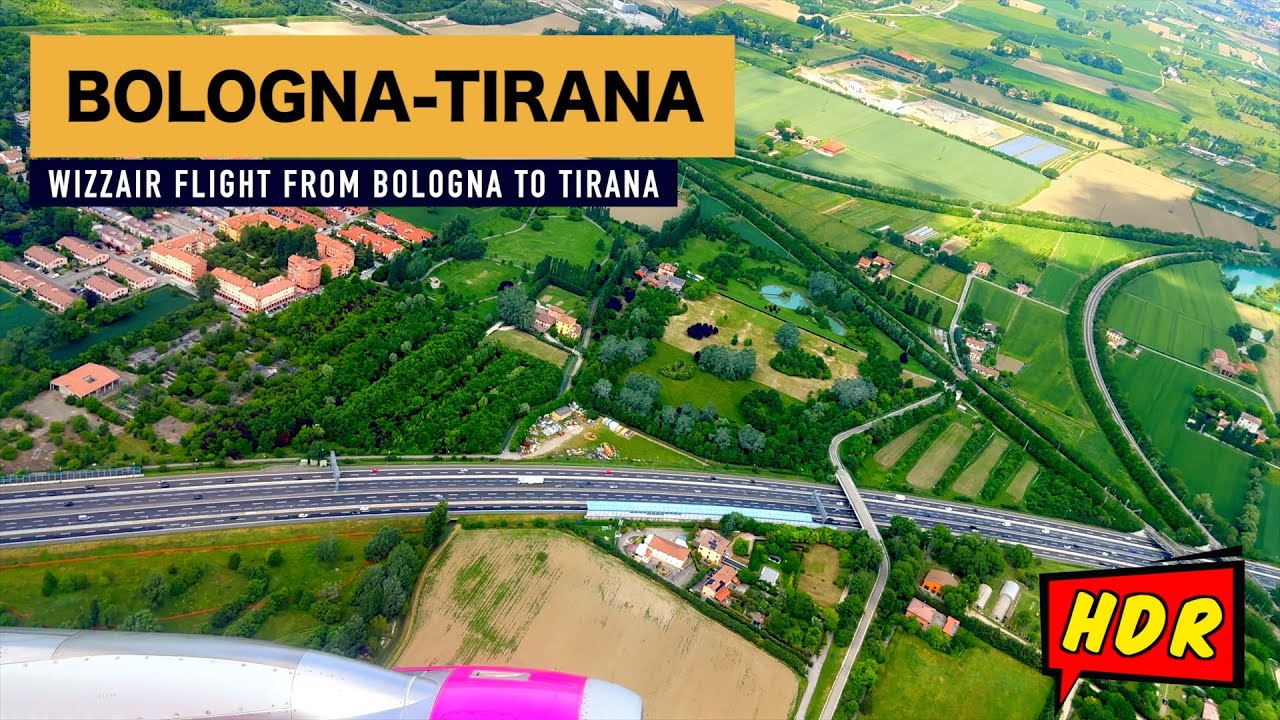 FLIGHT from BOLOGNA to TIRANA [4K HDR]