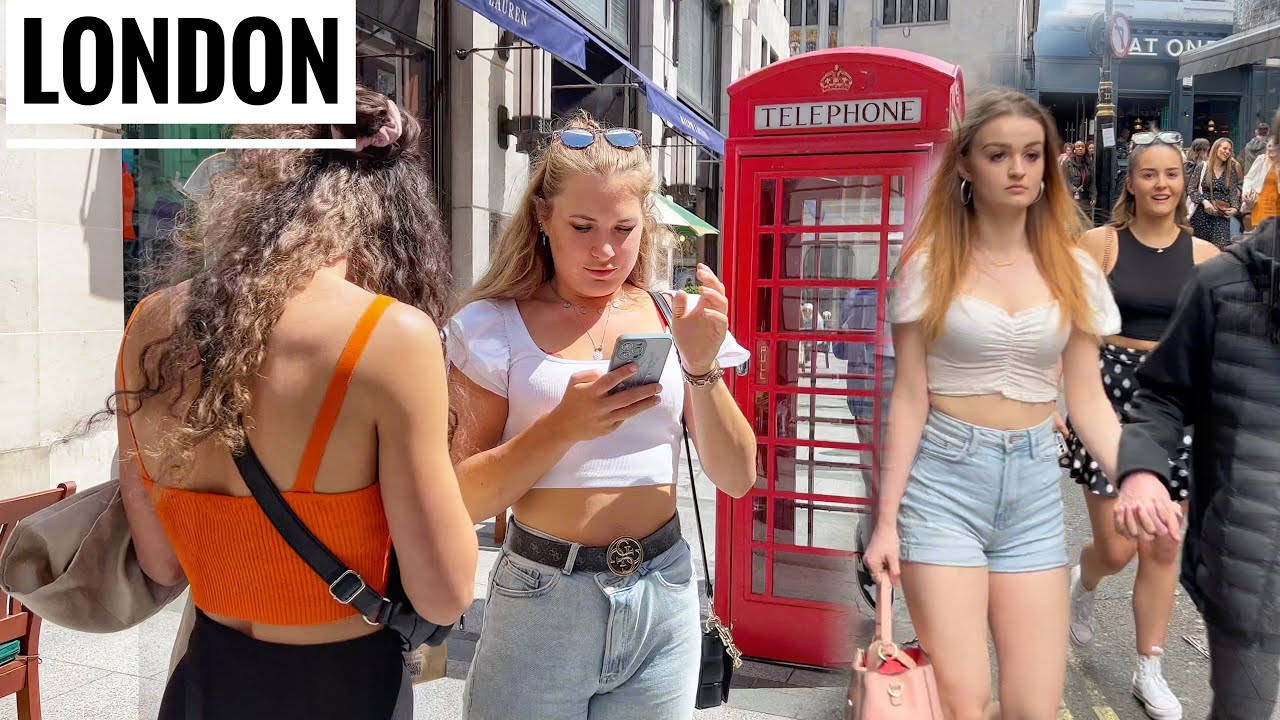 London Walk, Oxford Streets, Regent Street, Carnaby Street, Mayfair, Soho London Party Time 4K HDR