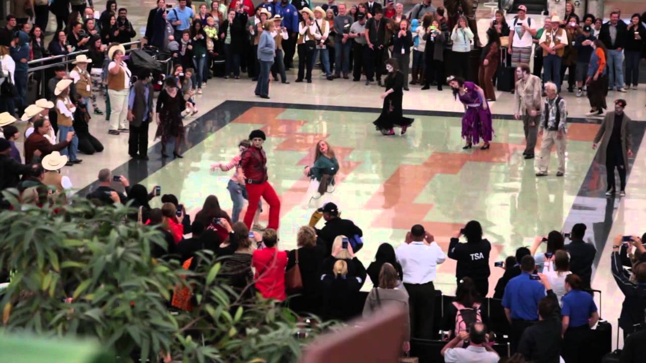 Denver International Airport Halloween Zombie Thriller Flash Mob 2013