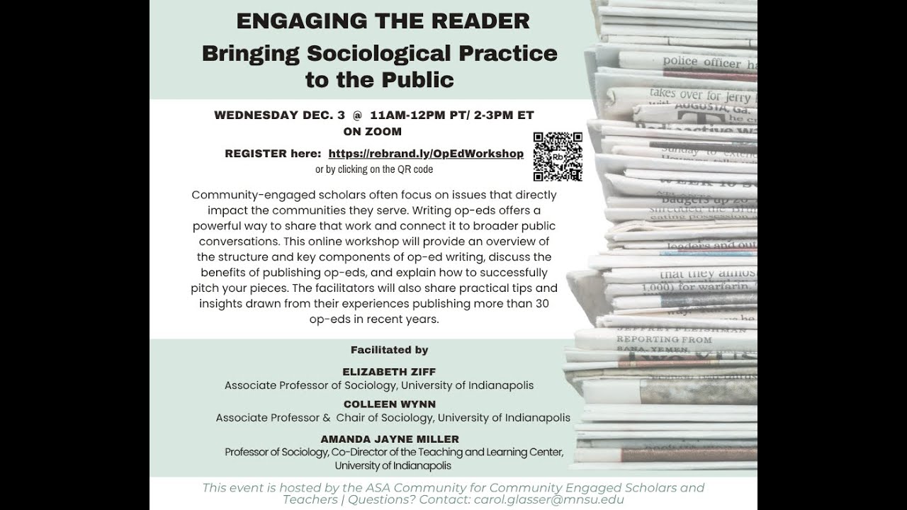 Engaging the Reader  Bringing Sociological Practice to the Public