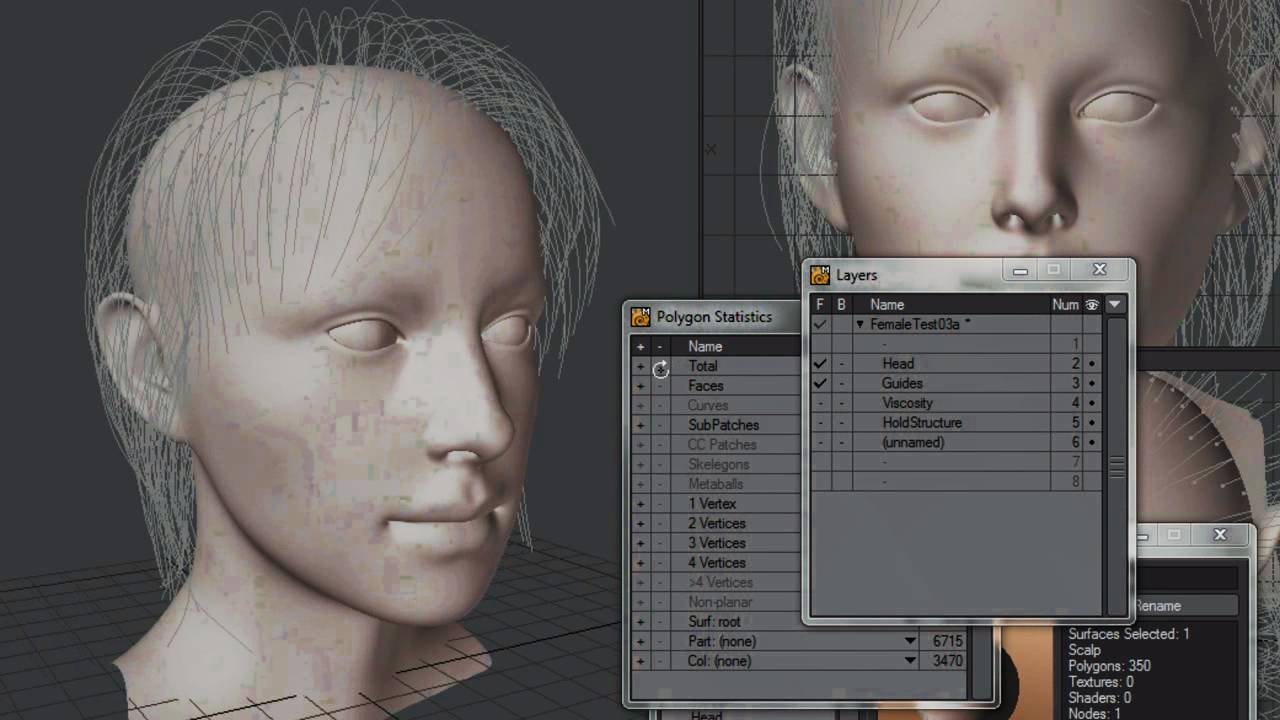 Lightwave 11 FiberFX Walkthrough for Long Hair, Part 1