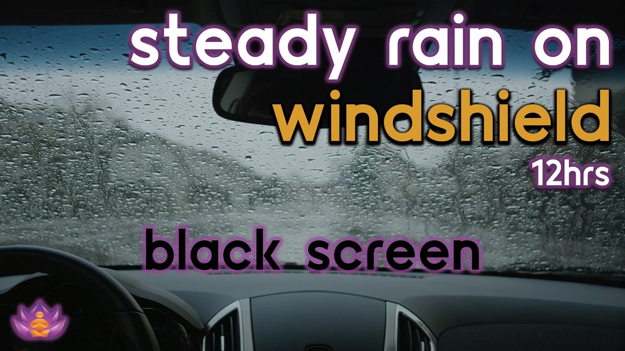 [Black Screen] Cozy Inside Car | Steady Rain on Car Windshield &ndash; No Thunder | Rain Sounds for Sleep