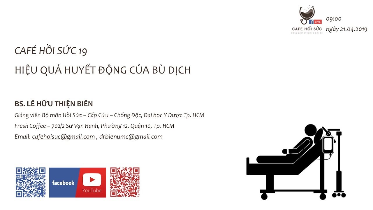 Cafe Hồi Sức - kì 19: Hiệu quả huyết động của bù dịch - Bs. Lê Hữu Thiện Biên