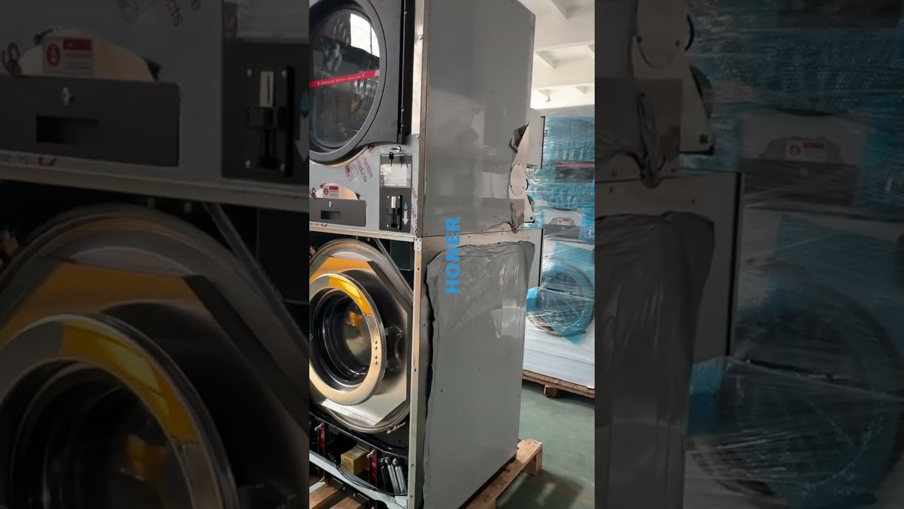 Commercial Soft Mount laundromat Stack Washer Dryer