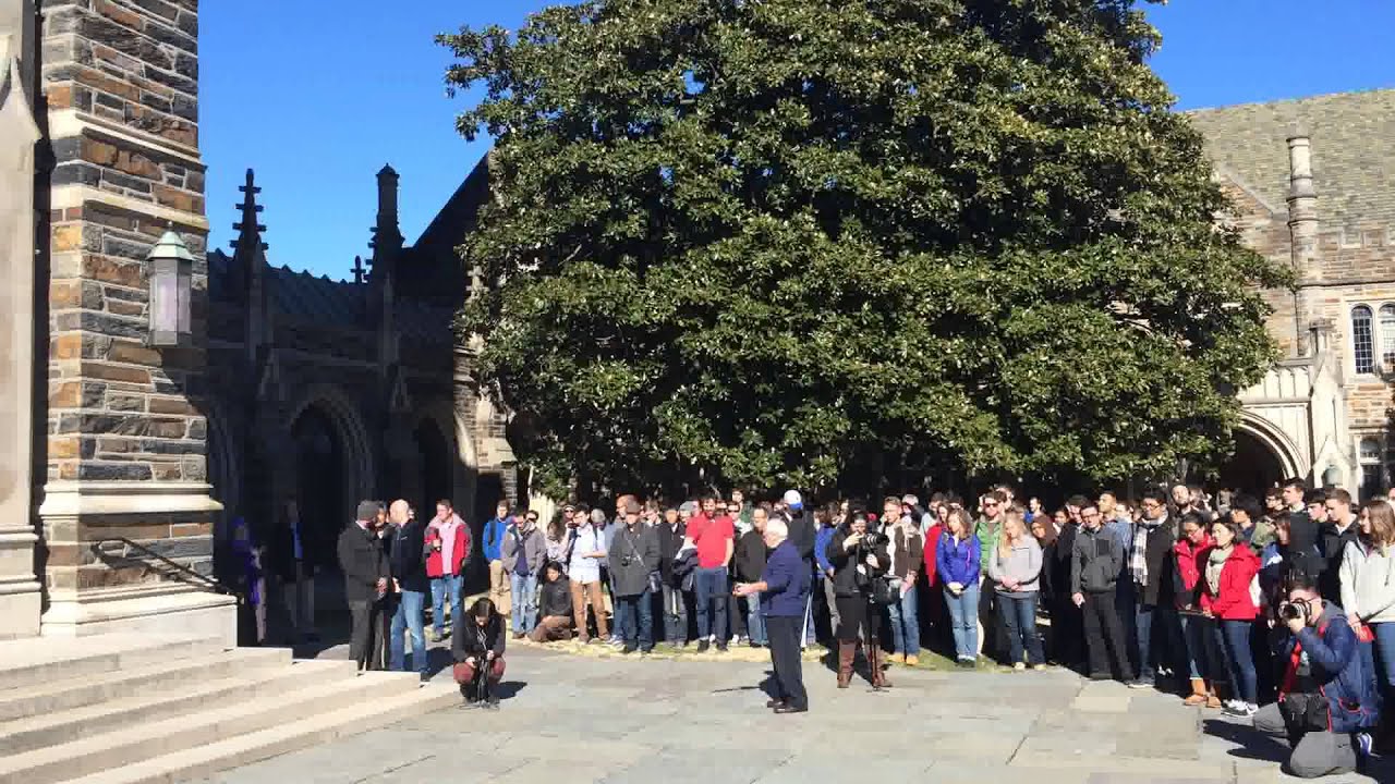 Adhan at Duke with supporters, 1/16/15