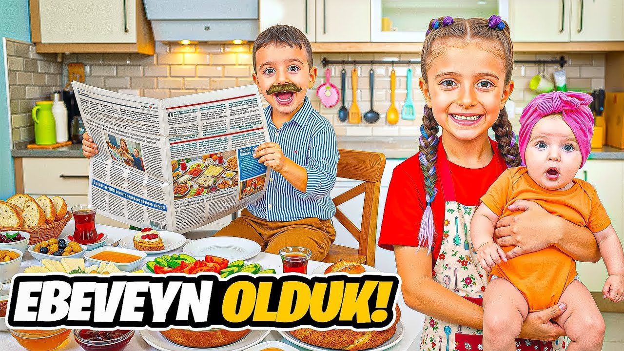 POYRAZ ELİF EBEVEYN OLDU EVİ Y&Ouml;NETTİ!!!ANNEM BABAM &Ccedil;OCUK OLDU!!!