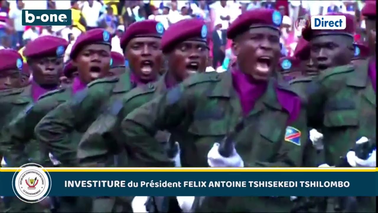 DÉFILÉ MILITAIRE A L'INVESTITURE DU PRÉSIDENT Félix Antoine Tshisekedi Tshilombo, 20 JANVIER  2024.