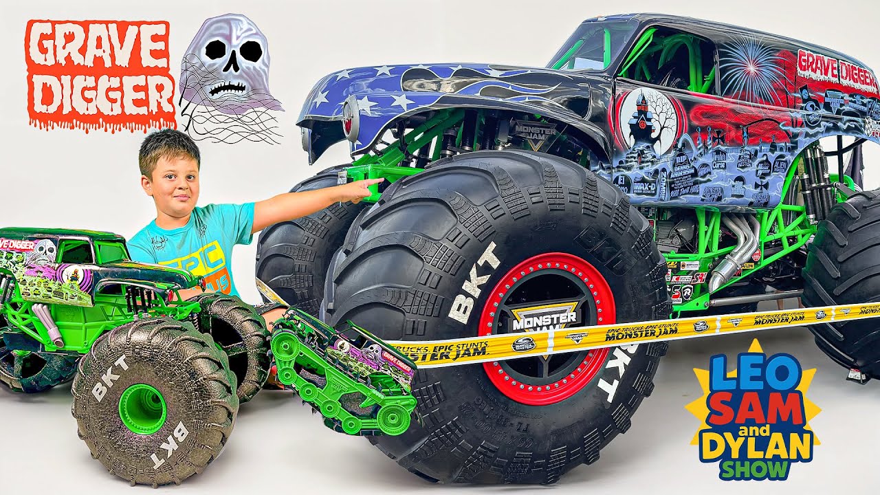 Grave Digger Rescue Squad! Monster Jam RC Trucks Save Leo, Sam & Dylan