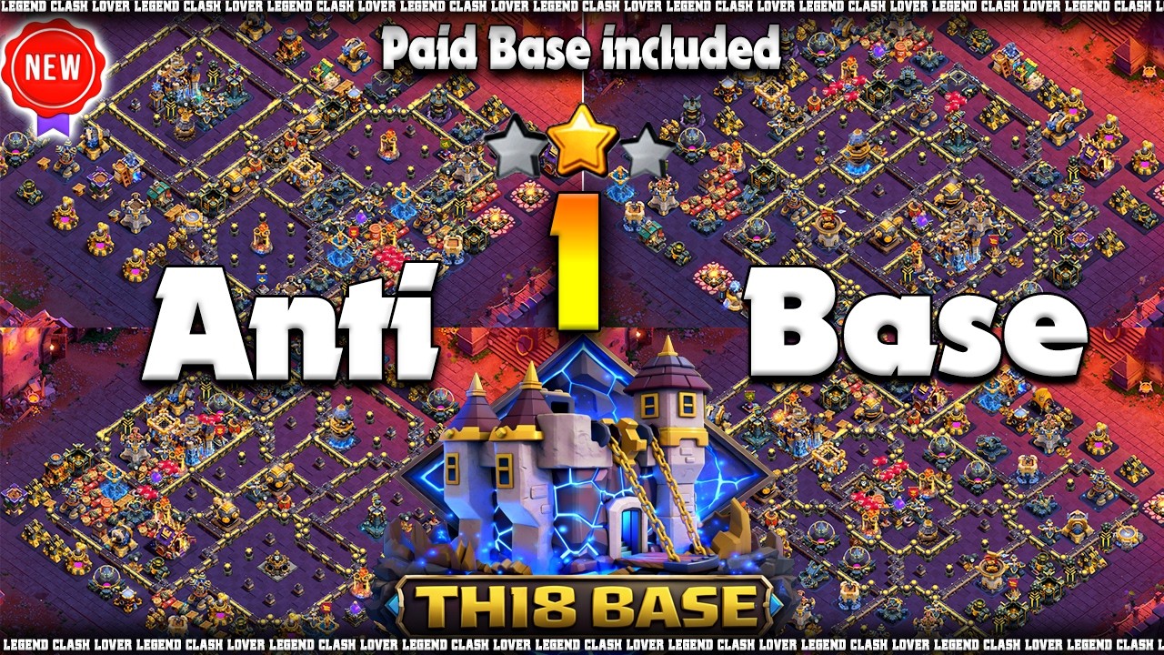 *NEW TH18 WAR* + *LEGEND* + *CWL BASE* LINKS | BEST TH18 ANTI 1 STAR DEFENCE BASES | CLASH OF CLANS