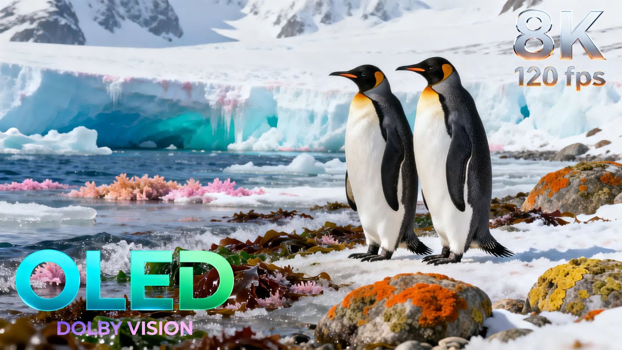 Penguins in Extreme Cold Beauty | 16K HDR 240fps Dolby Vision | Relaxing Visual