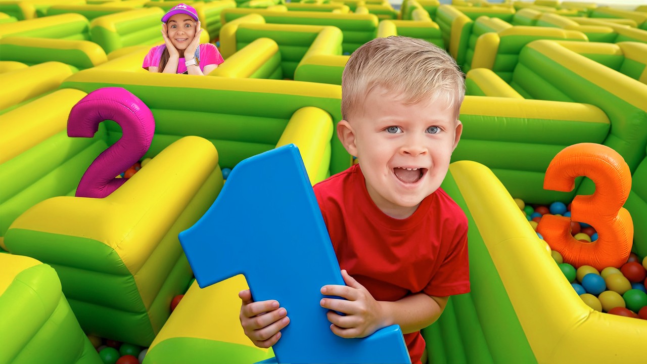 Learn Numbers 1 to 10 in the GIANT MAZE! 🧩 Fun Challenges & ABCs for Toddlers