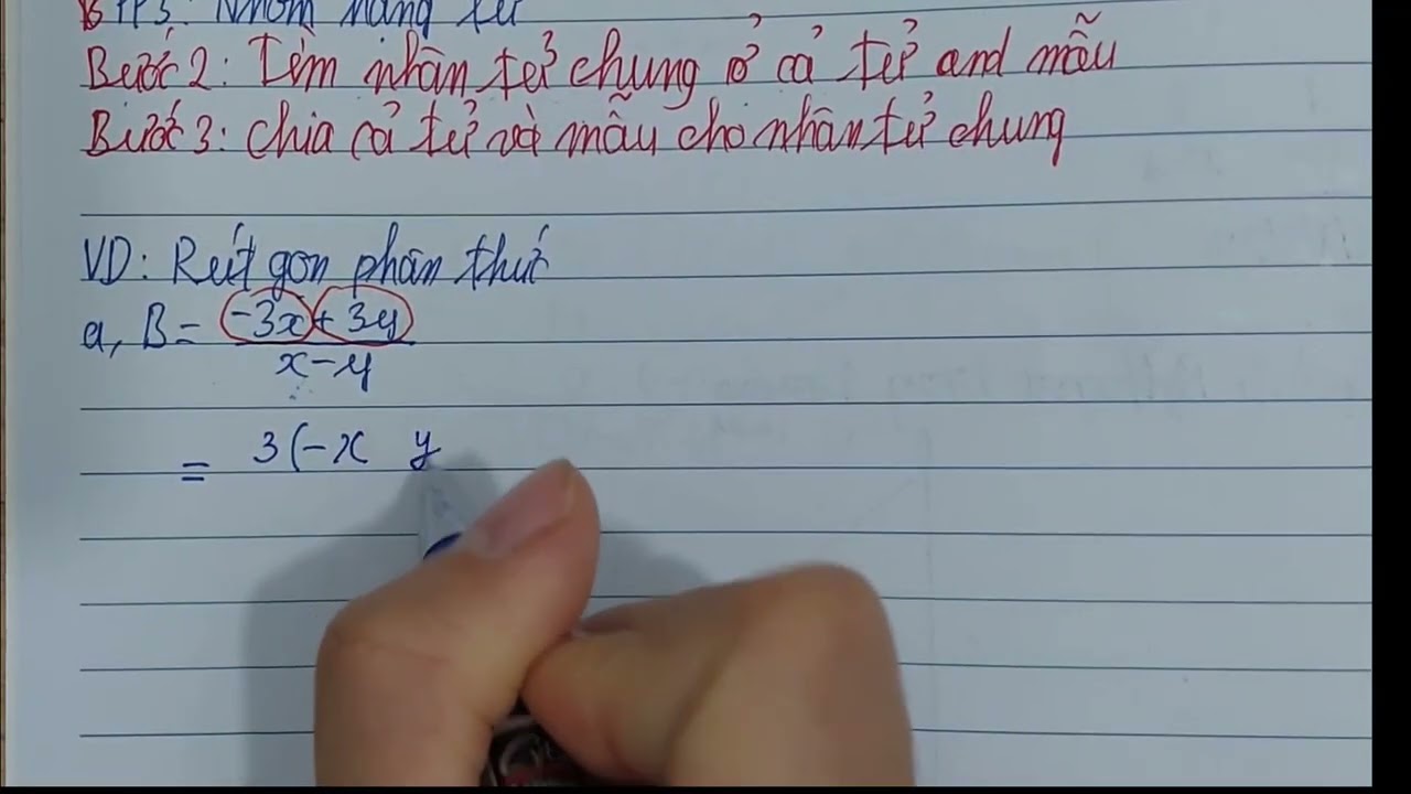 Toán 8 - Rút gọn phân thức 