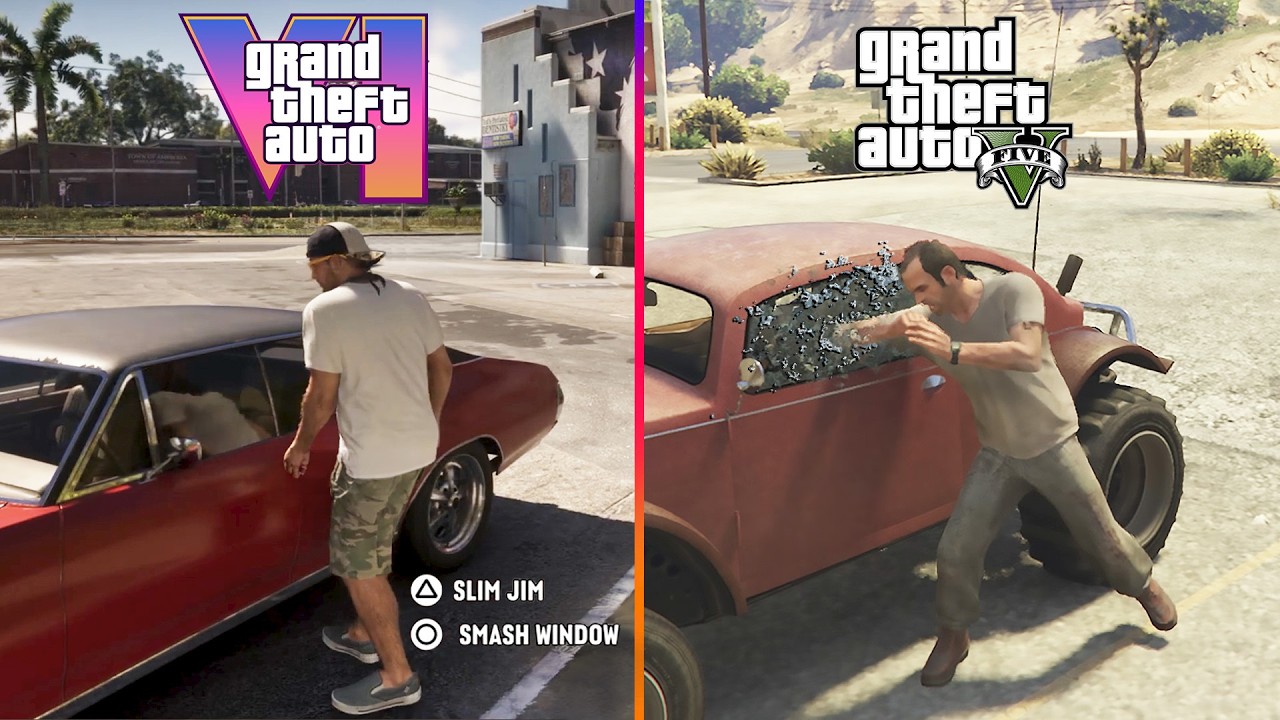 GTA 6 vs GTA 5 -  Gameplay, Details & Graphics comparison