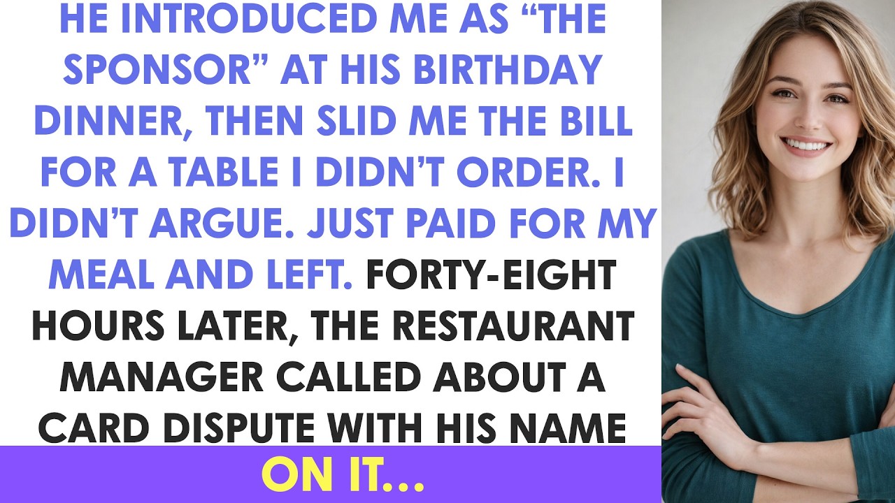 He Introduced Me As “The Sponsor” At His Birthday Dinner, Then Slid Me The
