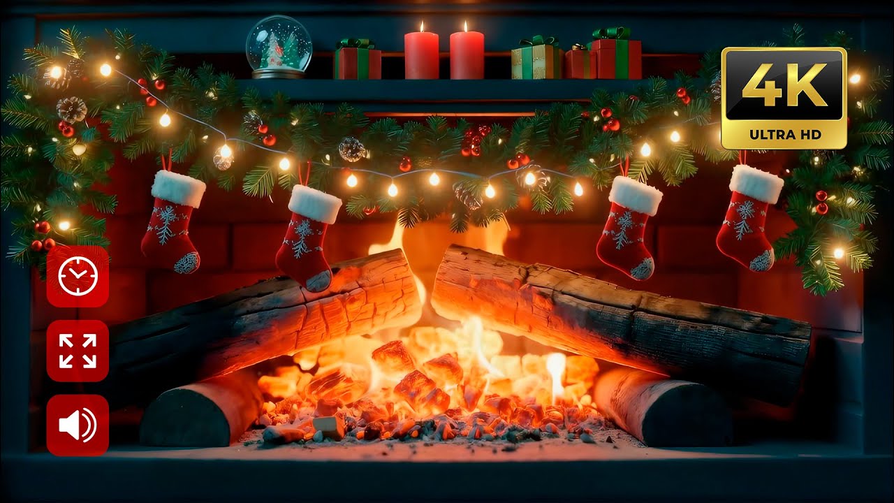 🔥 La Mejor Chimenea Navideña 2026 • 4K • 3 Horas de Fuego Realista + Decoración Mágica de Navidad 🎄✨