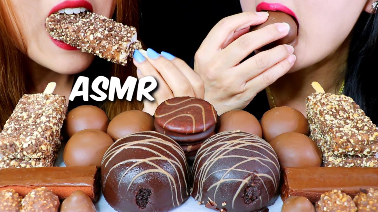 ASMR CHOCOLATE PARTY (CHOCOLATE CAKES, ICE CREAM, MARSHMALLOWS, ROLL CAKES) 리얼사운드 먹방 | Kim&Liz ASMR
