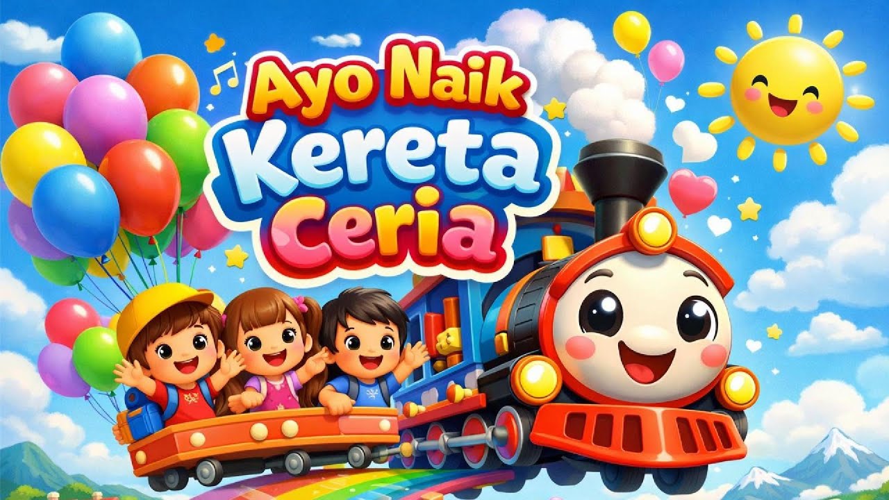 Ayo Naik Kereta Ceria 🚂🎈 | Lagu Anak Indonesia | Video Kartun Anak