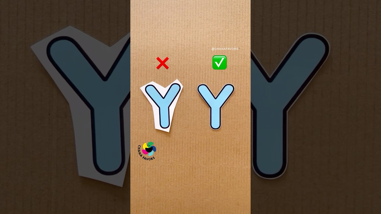 Perfect Cut ✂️ | Y Letter Rough vs. Flawless Finish 🅨 #chanafavors #papercutting  #diy #shorts