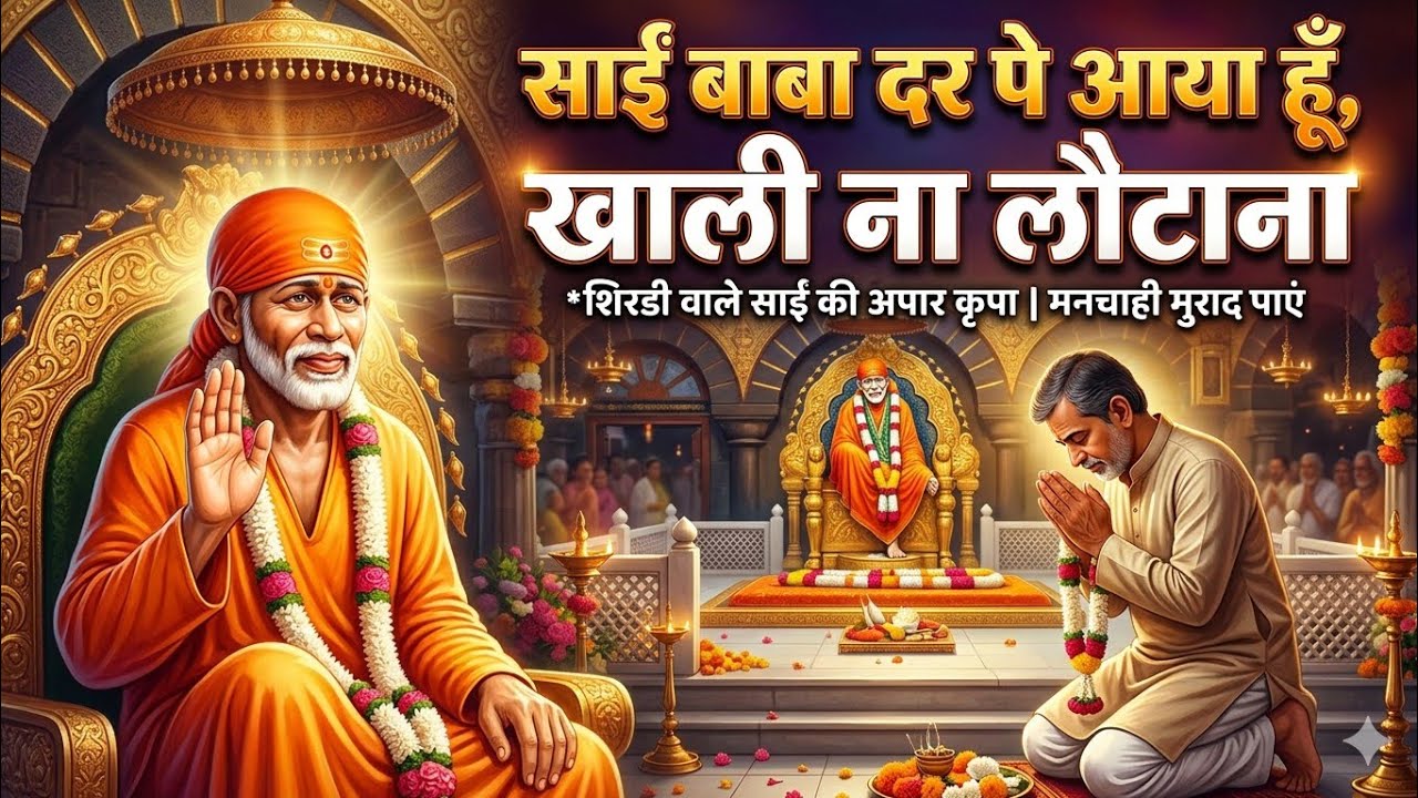 Nonstop Sai Baba Bhajan 🙏🌹 साईं दर पे आया हूँ | सुपरहिट साईं बाबा भ Shirdi Special Devotional Song