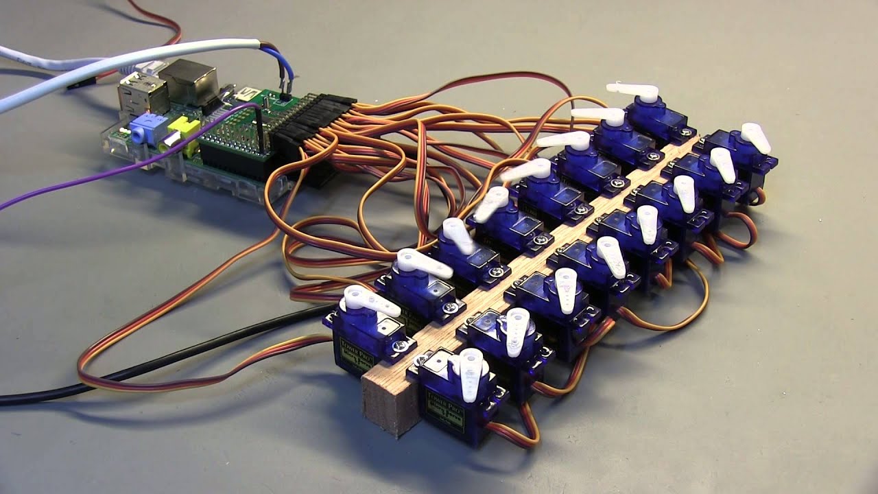 AB Electronics Servo Pi demo with 16 servos
